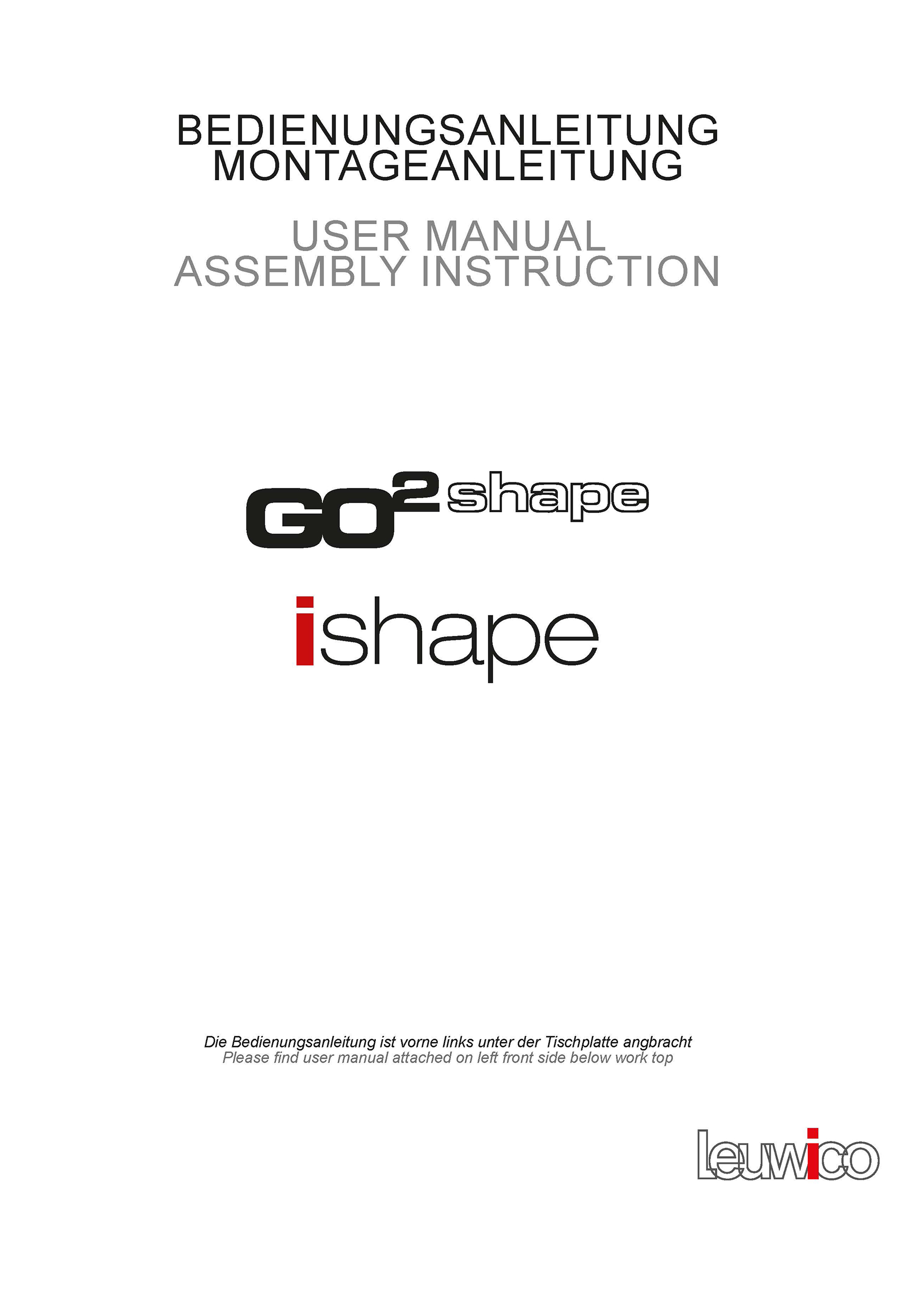 go2shape ishape bedienungsanleitung montageanleitung